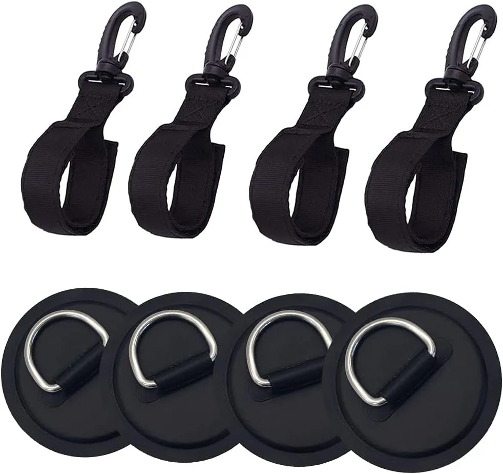 4 Pieces Kayak Paddle Holder Kayak Paddle Clip Kayak Paddle Storage Clip Kayak Paddle Keeper Include 4 Pieces D-Ring Patch for Kayak PVC Inflatable Boat Paddle Board