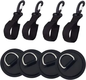 4 Pieces Kayak Paddle Holder Kayak Paddle Clip Kayak Paddle Storage Clip Kayak Paddle Keeper Include 4 Pieces D-Ring Patch for Kayak PVC Inflatable Boat Paddle Board