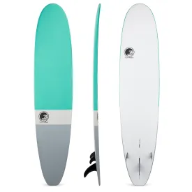 8' Ultimate Longboard Surfboard Aqua Dip (Hybrid Epoxy Softtop)