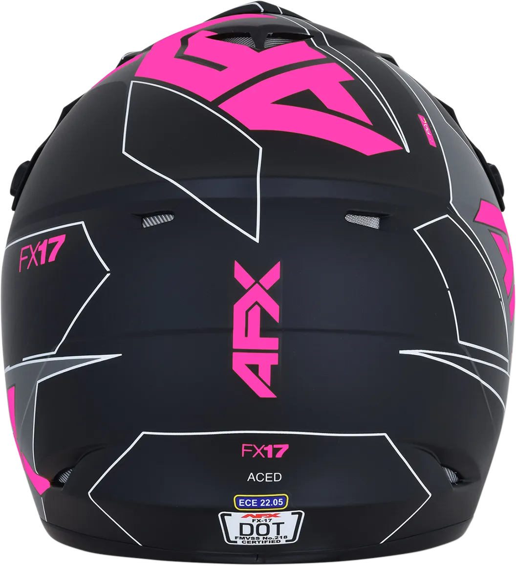 AFX FX-17 Helmet - Aced - Matte Black/Pink - XS 0110-6509