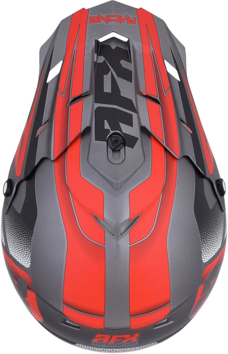 AFX FX-17 Helmet - Force - Frost Gray/Red - Large 0110-5205