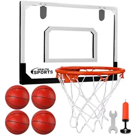 AOKESI Mini Basketball Hoop Indoor with Scorer and Batteries|Inside Basketball Hoop Over The Door with Colorful LED Lighting|Toy Basketball Gifts for Boys Girls Teens Adults