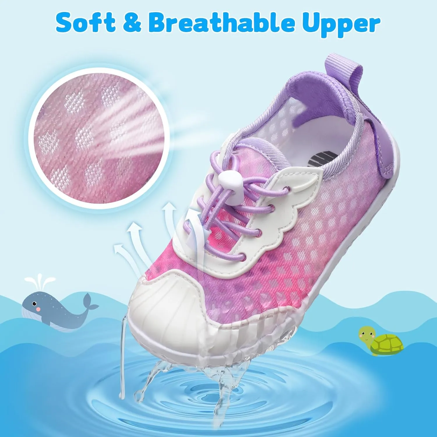 BARERUN Toddler Water Shoes Barefoot Kids Water Shoes Boys Girls Aqua Socks Quick-Dry Breathable Toddler Sandals Slip on Indoor Outdoor Walking Shoes for Beach Swim Pool