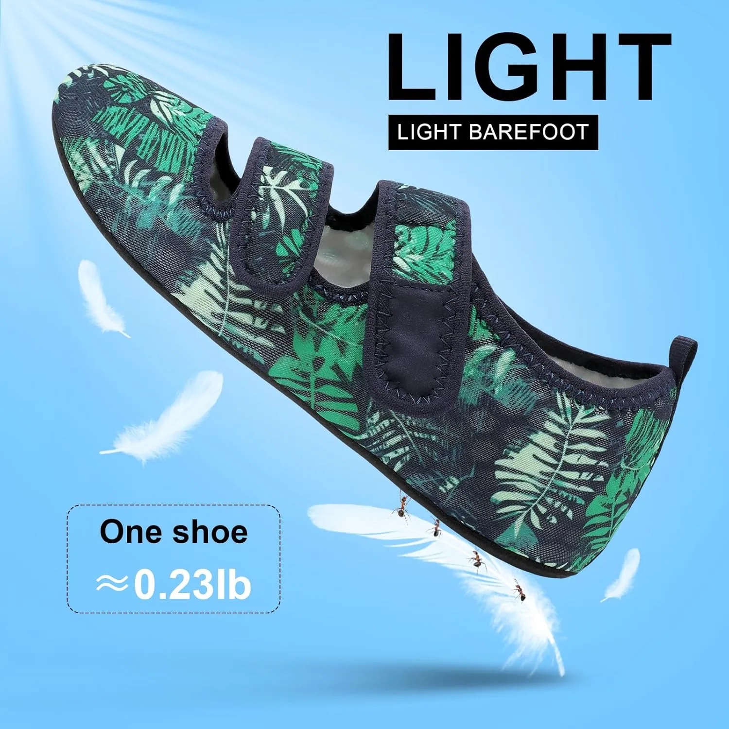 BARERUN Water Shoes Women Men Quick Dry Barefoot Beach Walking Kayaking Surfing Yoga Shoes Adjustable Wide Minimalist Sandals Slippers Indoor/Outdoor