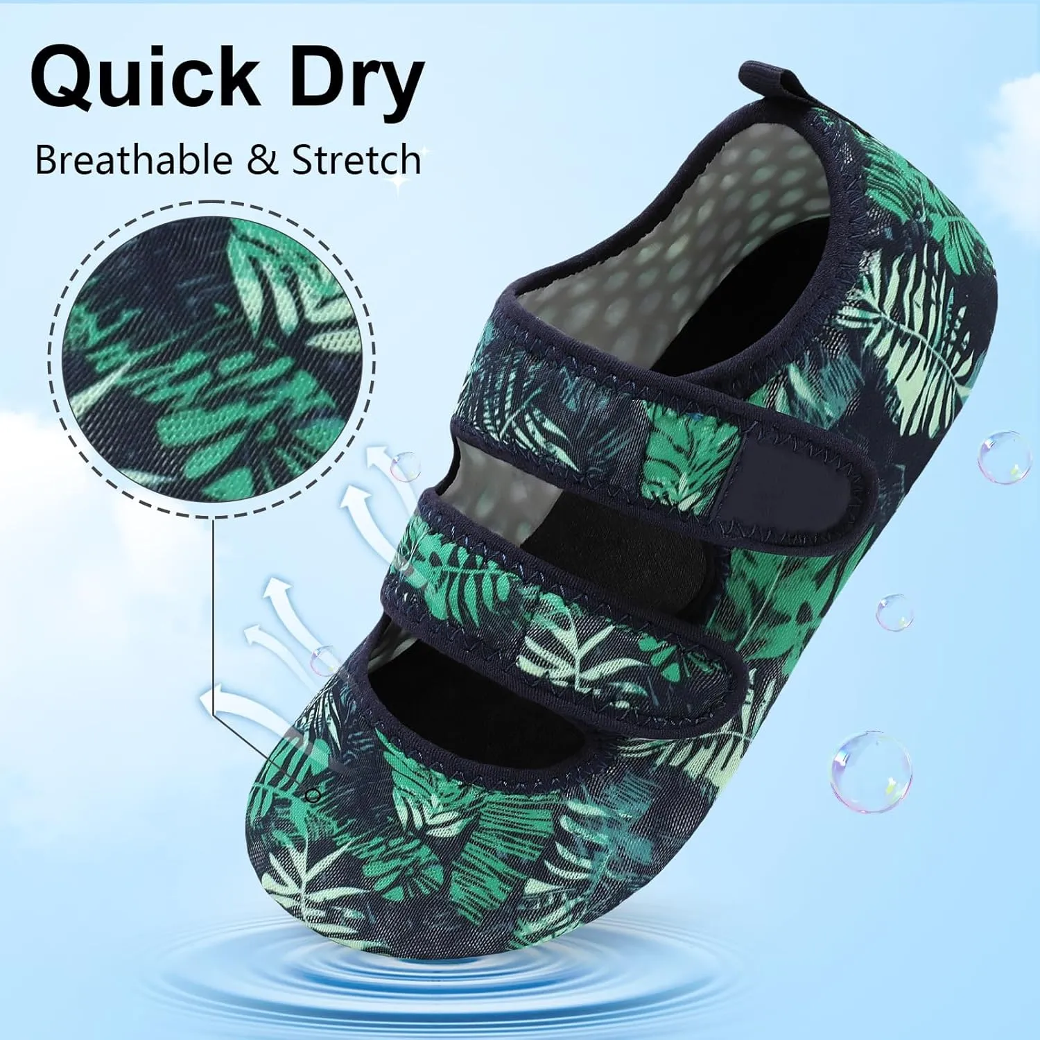 BARERUN Water Shoes Women Men Quick Dry Barefoot Beach Walking Kayaking Surfing Yoga Shoes Adjustable Wide Minimalist Sandals Slippers Indoor/Outdoor