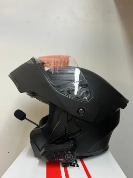 BFR Black Modular Helmet with Light   Bluetooth