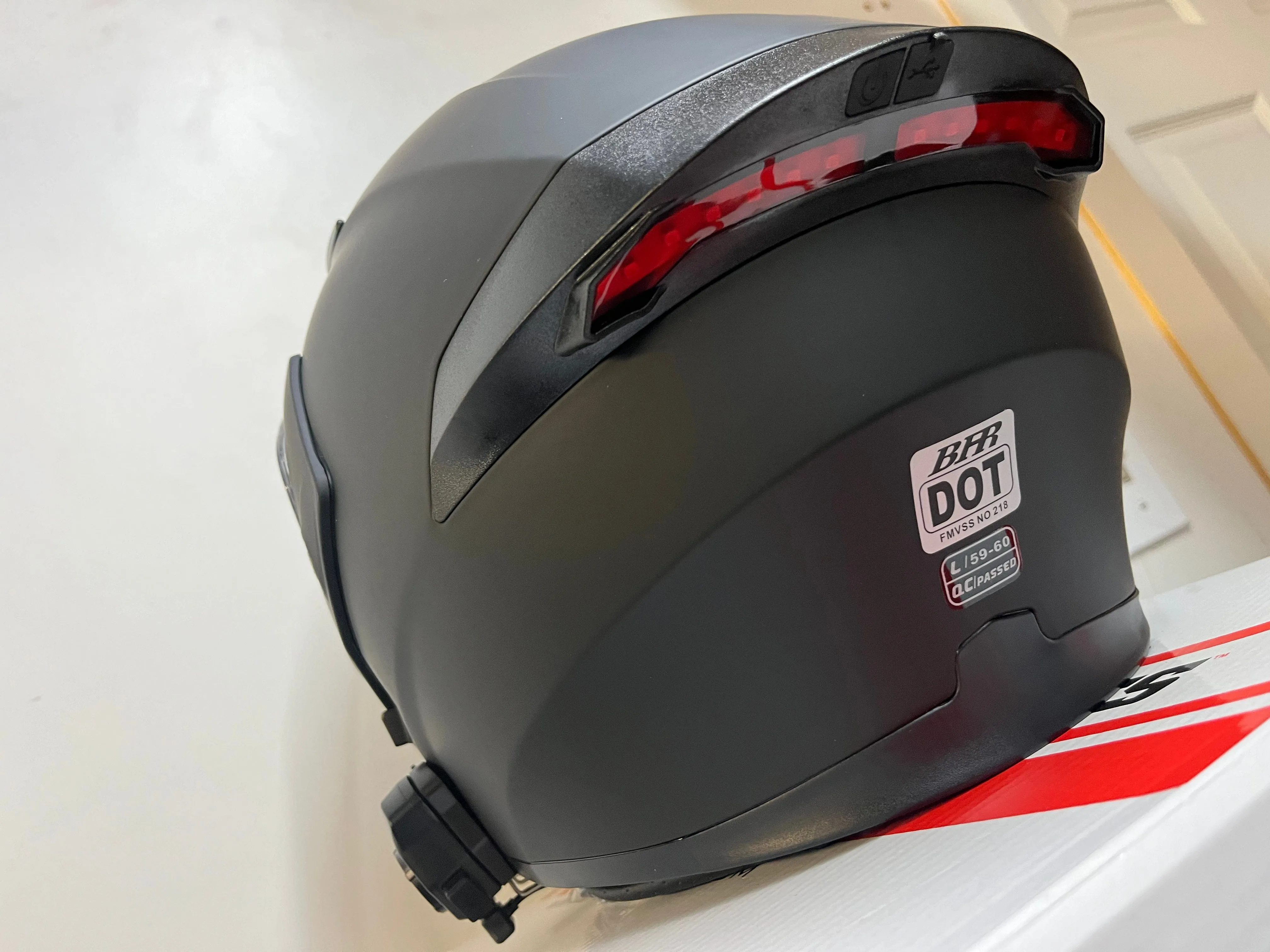 BFR Black Modular Helmet with Light   Bluetooth