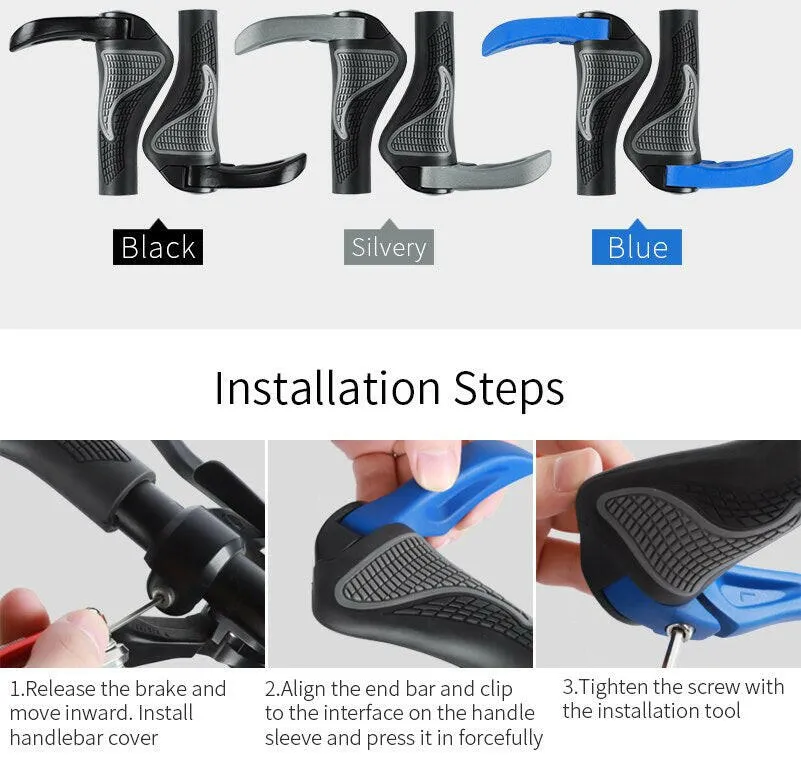 Bicycle Handlebar Grip Ergonomic Bike Cycling Durable Anti-slip Rubber Mountain Bicycle Accessories Bike Parts 1Pair