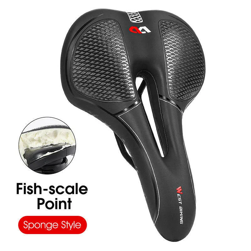Bicycle Seat Saddle MTB Road Bike Saddle Mountain Bike Racing Saddle PU Breathable Soft Seat Ergonomic Cushion