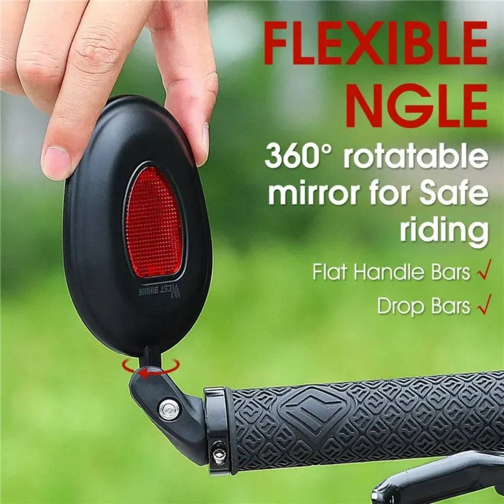 Bike Rearview Mirror MTB Road Bicycle Handlebar Mirror Wide Angle 360 Rotation Adjustable Cycling Rear View Mirror