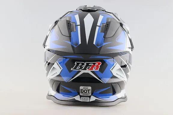 DOT Motorcross Adult Helmet-BFR 819-7 Blue & Black