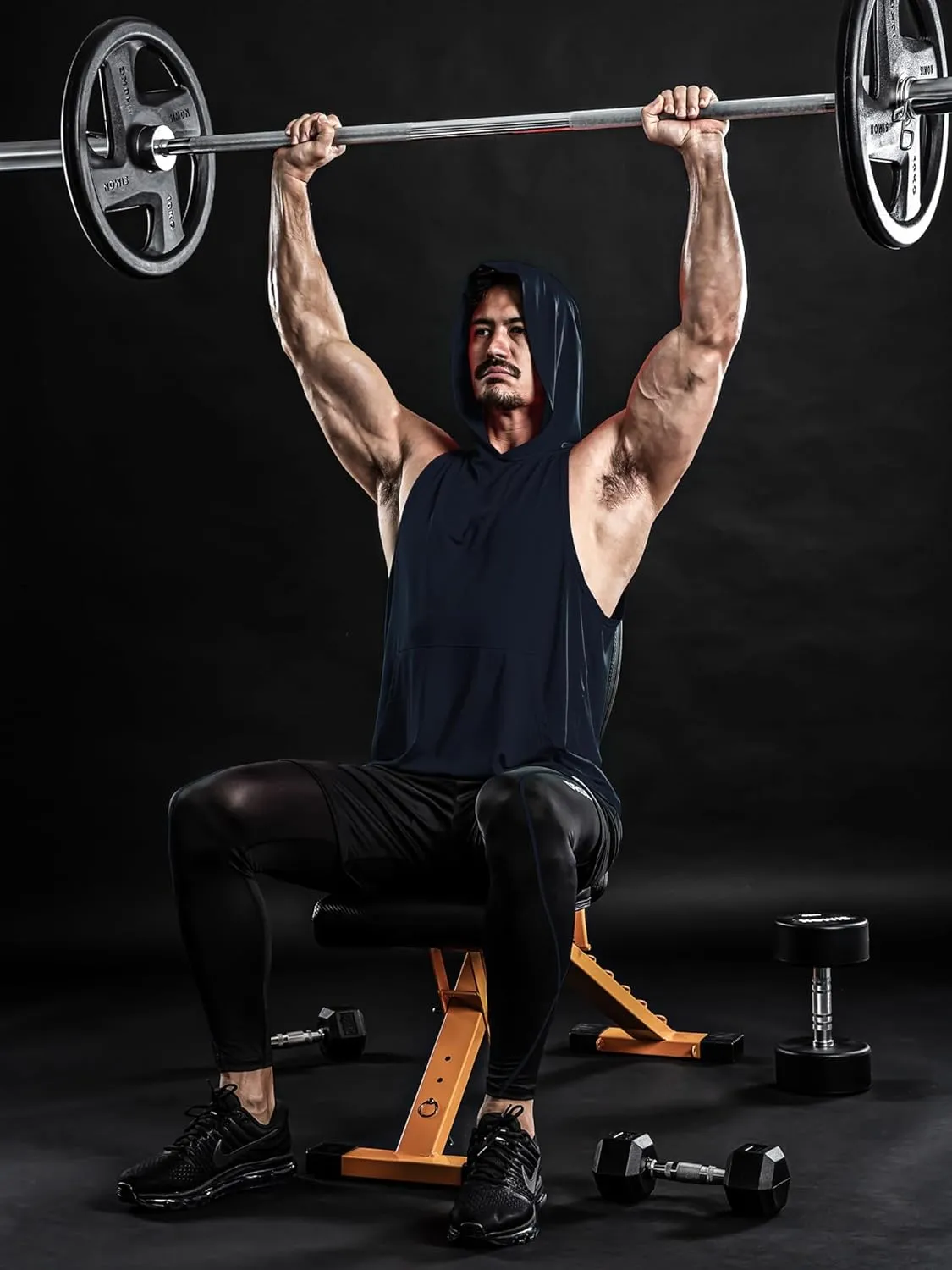 DRSKIN 2 or 1 Pack Men's Hooded Tank Tops Bodybuilding Muscle Cut Off T Shirt Sleeveless Gym Training Hoodies Workout Dry