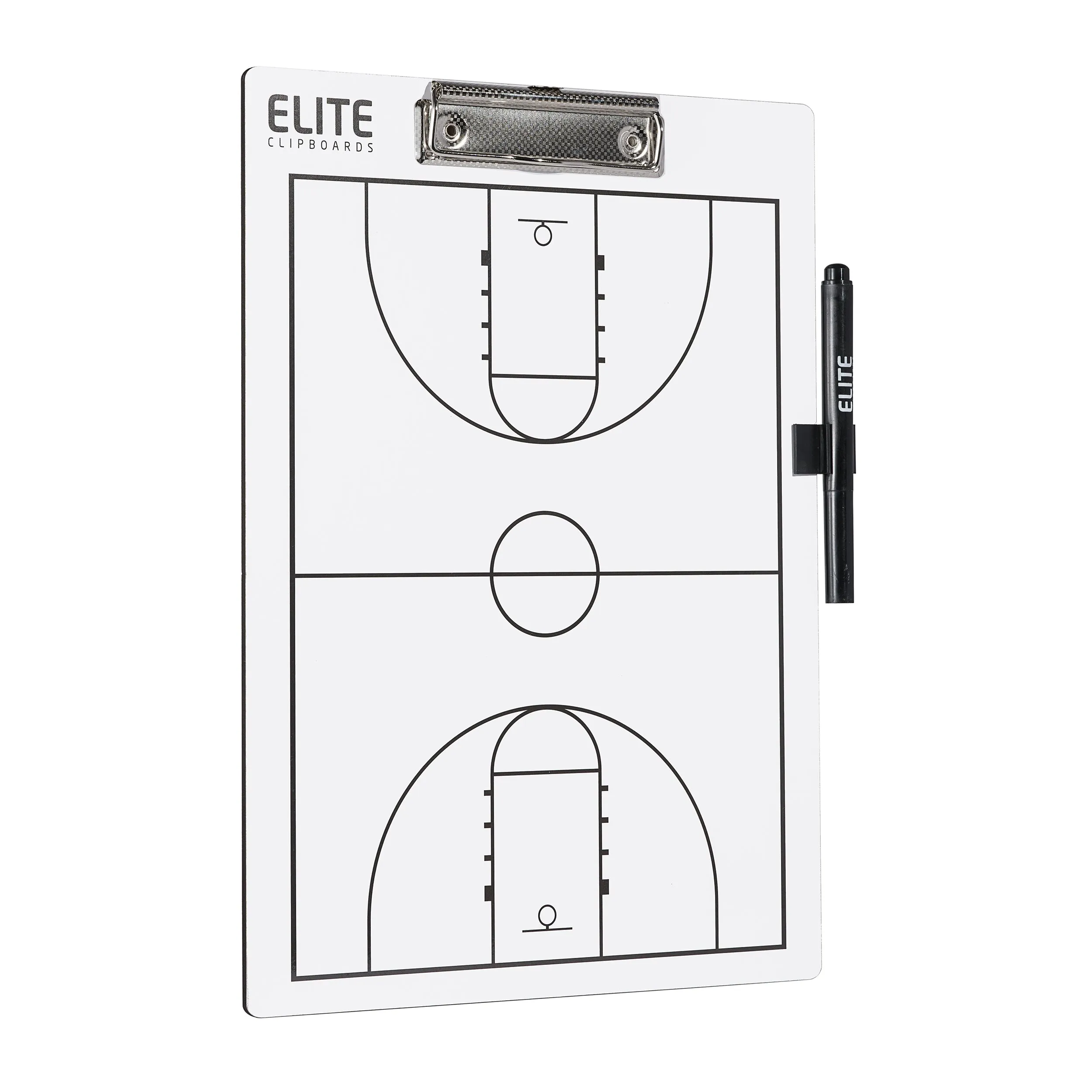 Elite Basketball White Dry Erase Coaches Clipboard