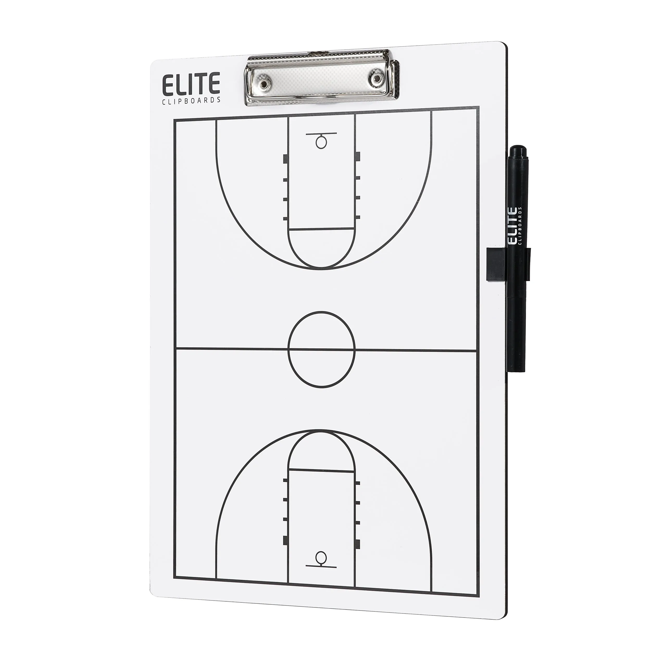 Elite Basketball White Dry Erase Coaches Clipboard