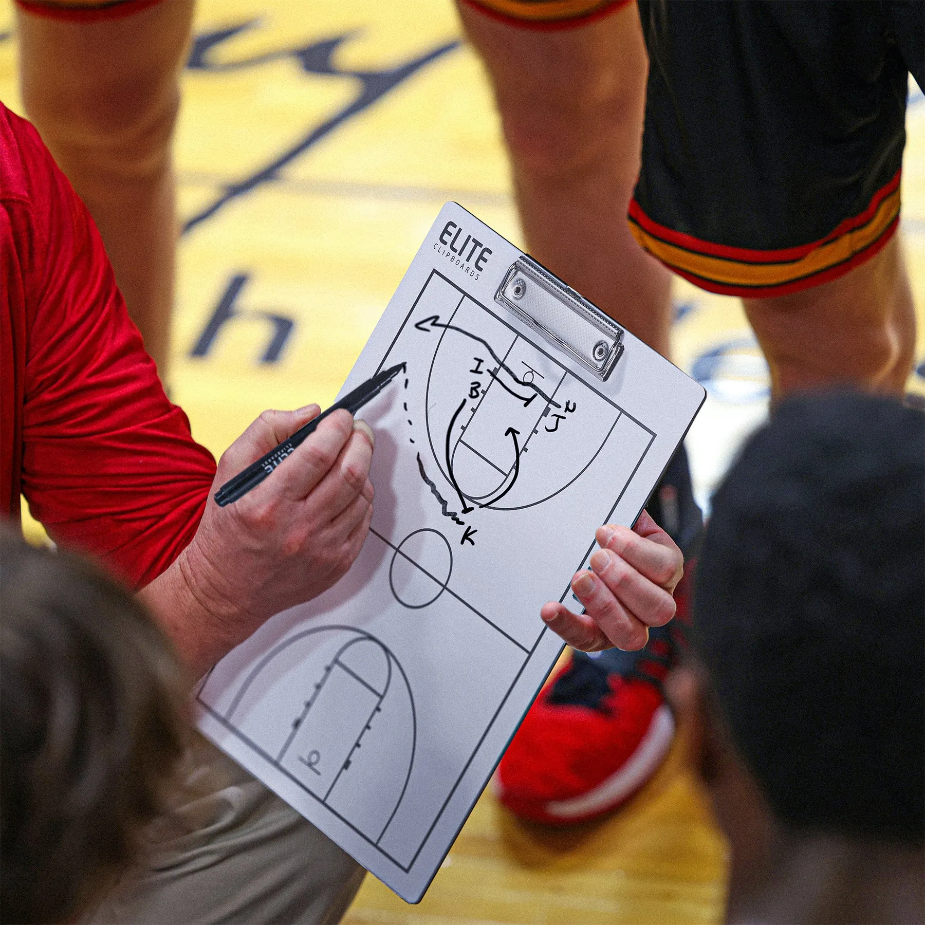 Elite Basketball White Dry Erase Coaches Clipboard