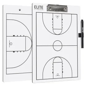 Elite Basketball White Dry Erase Coaches Clipboard