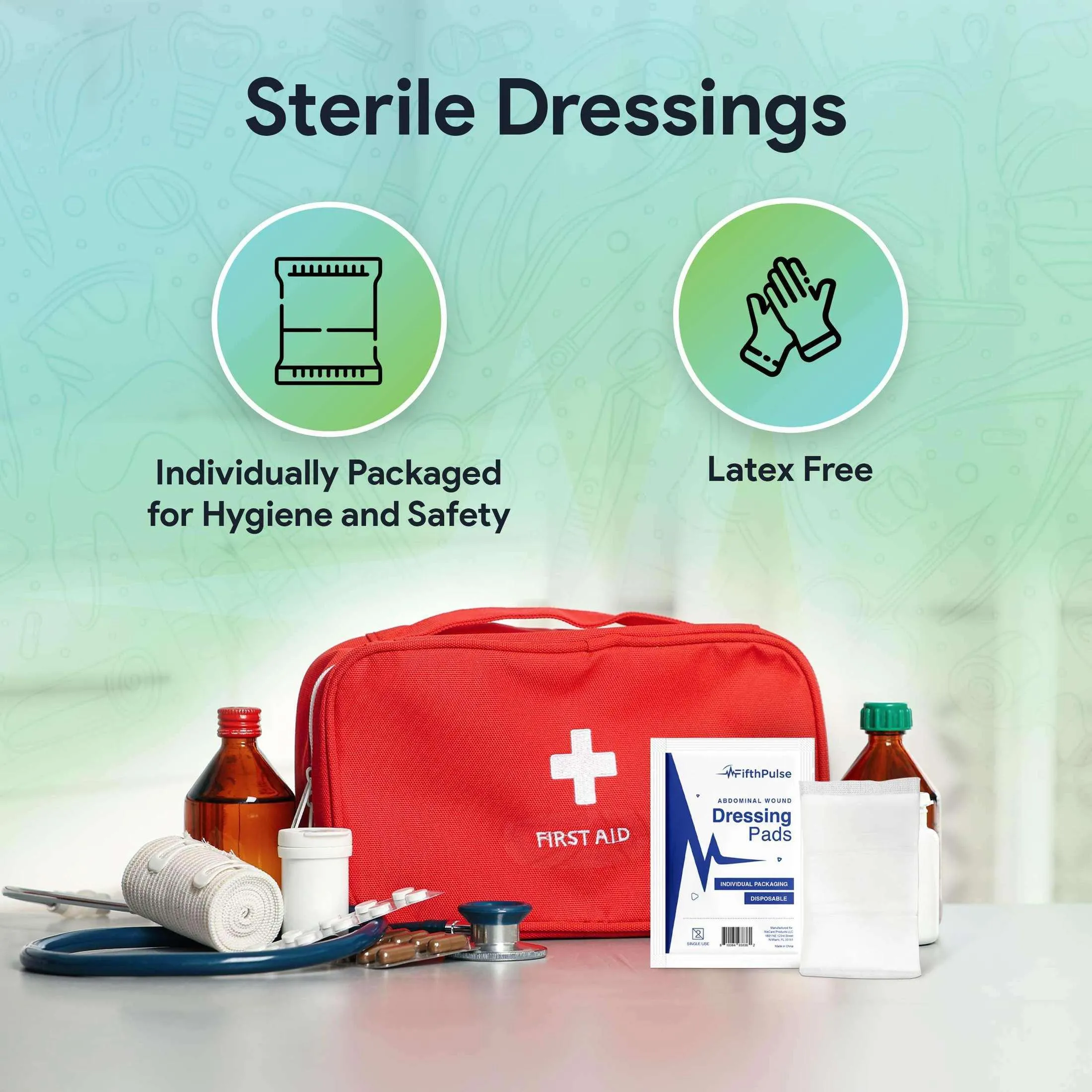FifthPulse Abdominal Wound Dressing 5"x9" Sterile - Pads 20 Pack