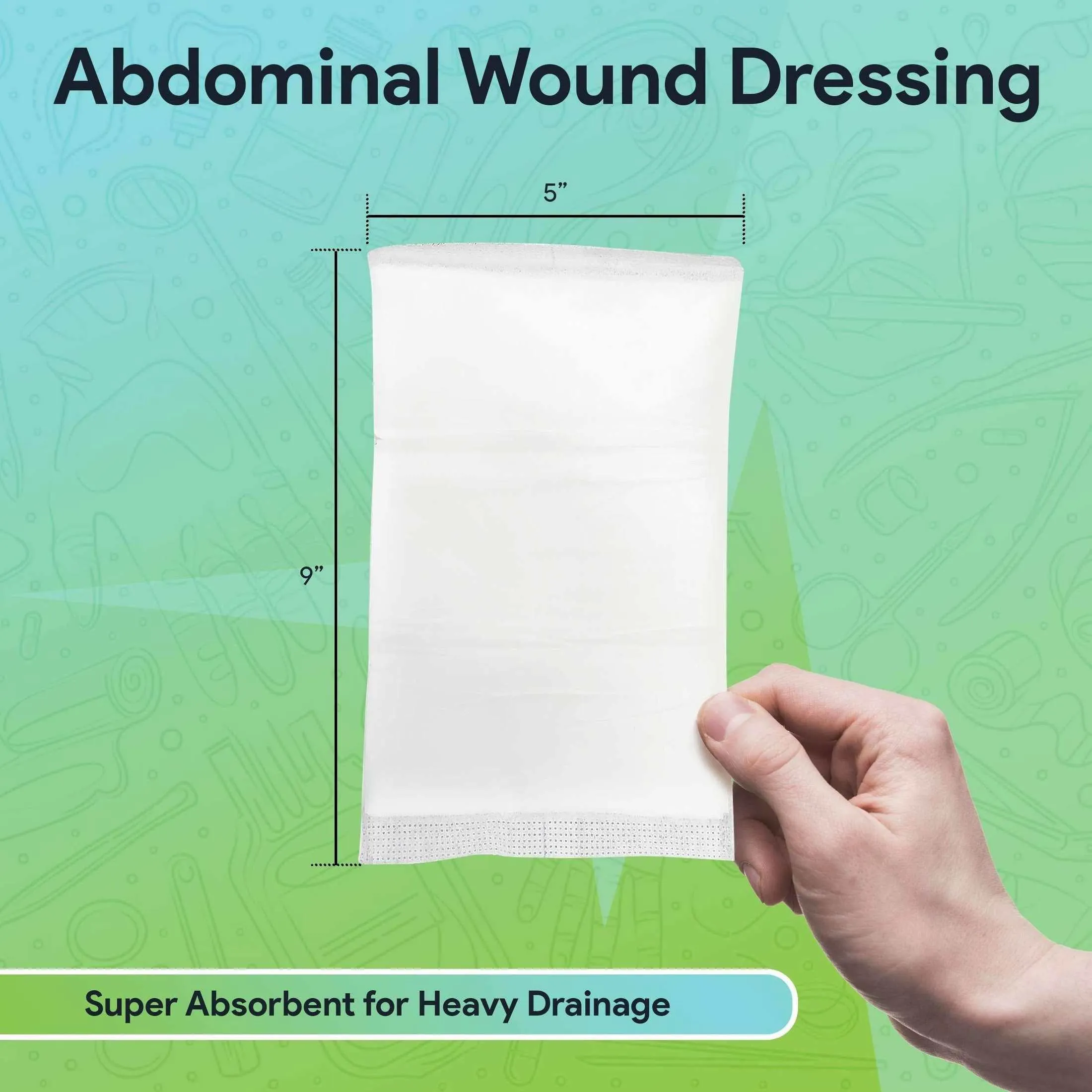 FifthPulse Abdominal Wound Dressing 5"x9" Sterile - Pads 20 Pack