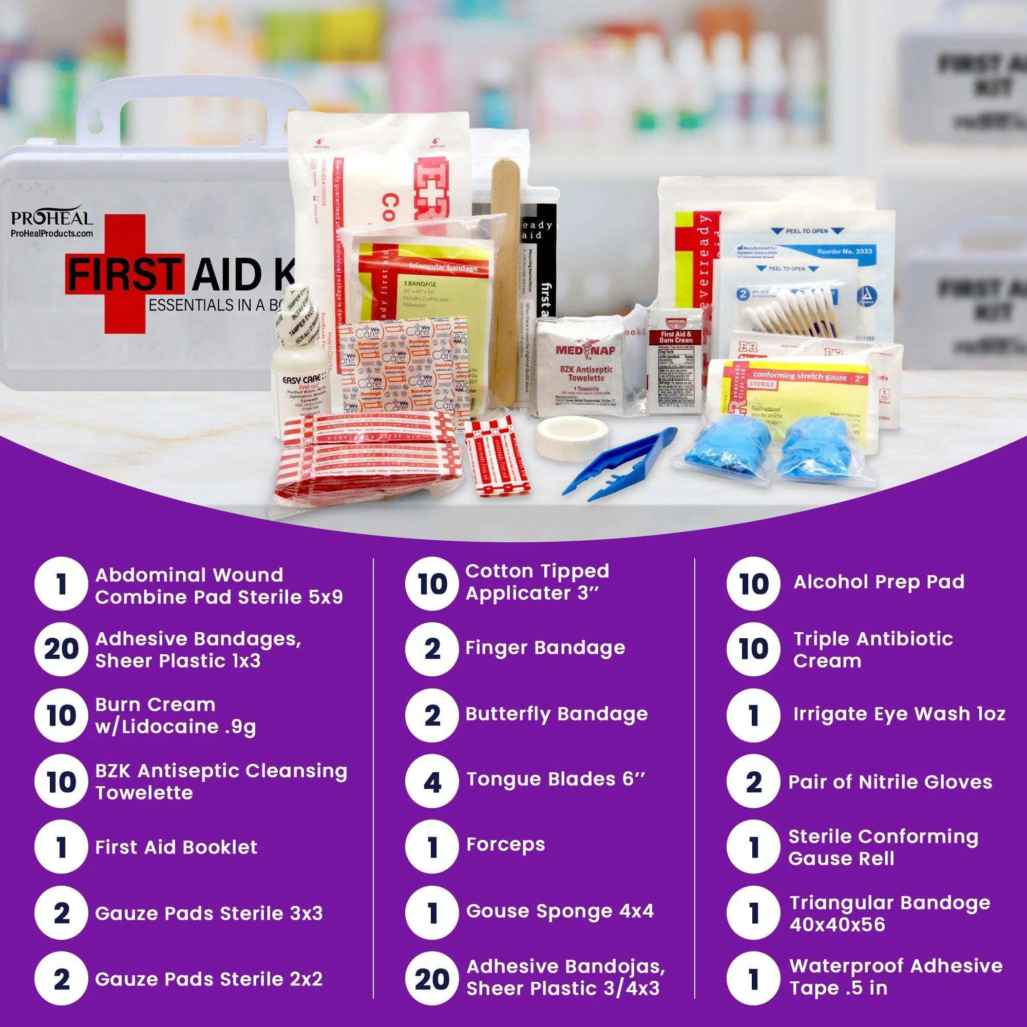 First Aid Kit Essentials in a Box - 71 Essential 10 Person Kit