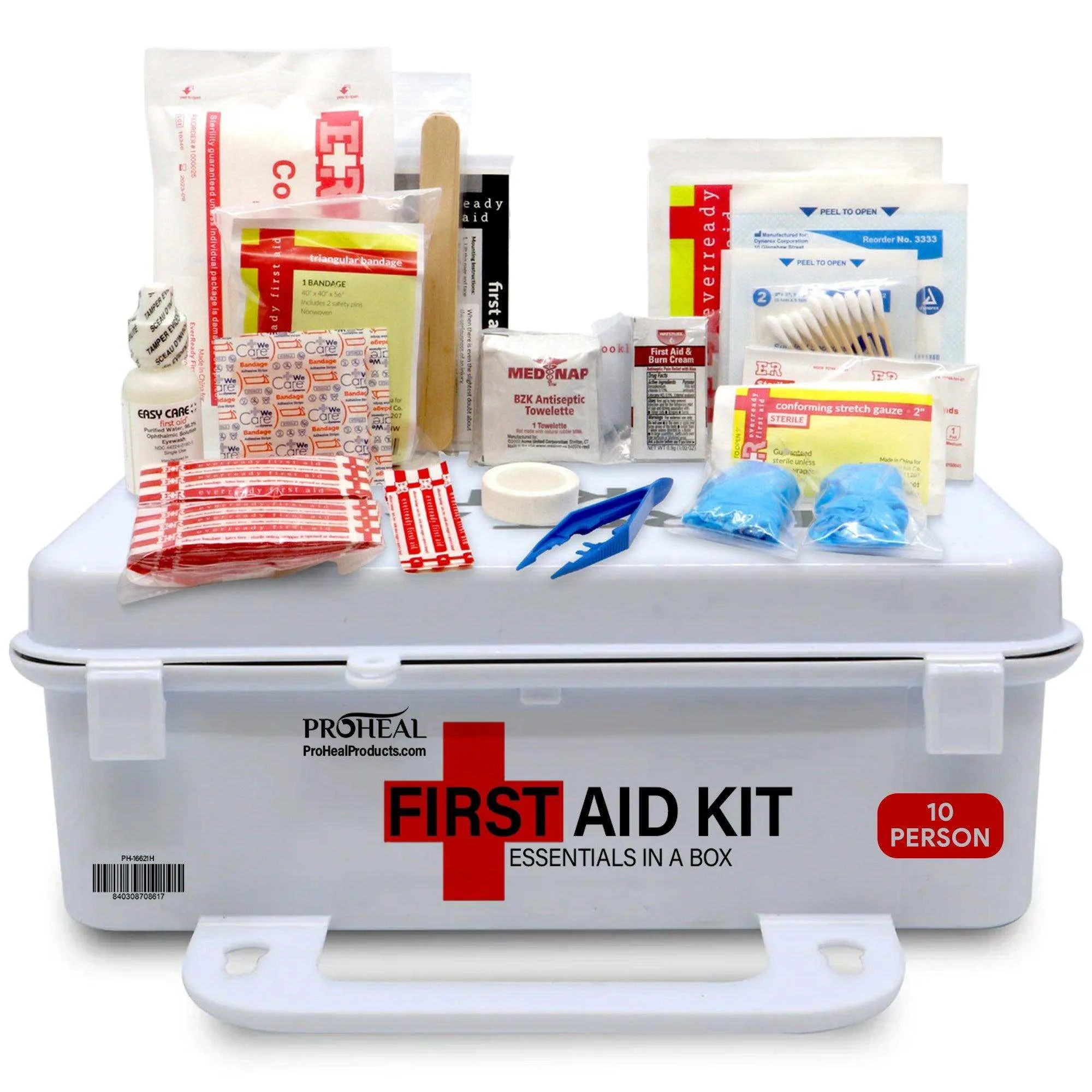 First Aid Kit Essentials in a Box - 71 Essential 10 Person Kit