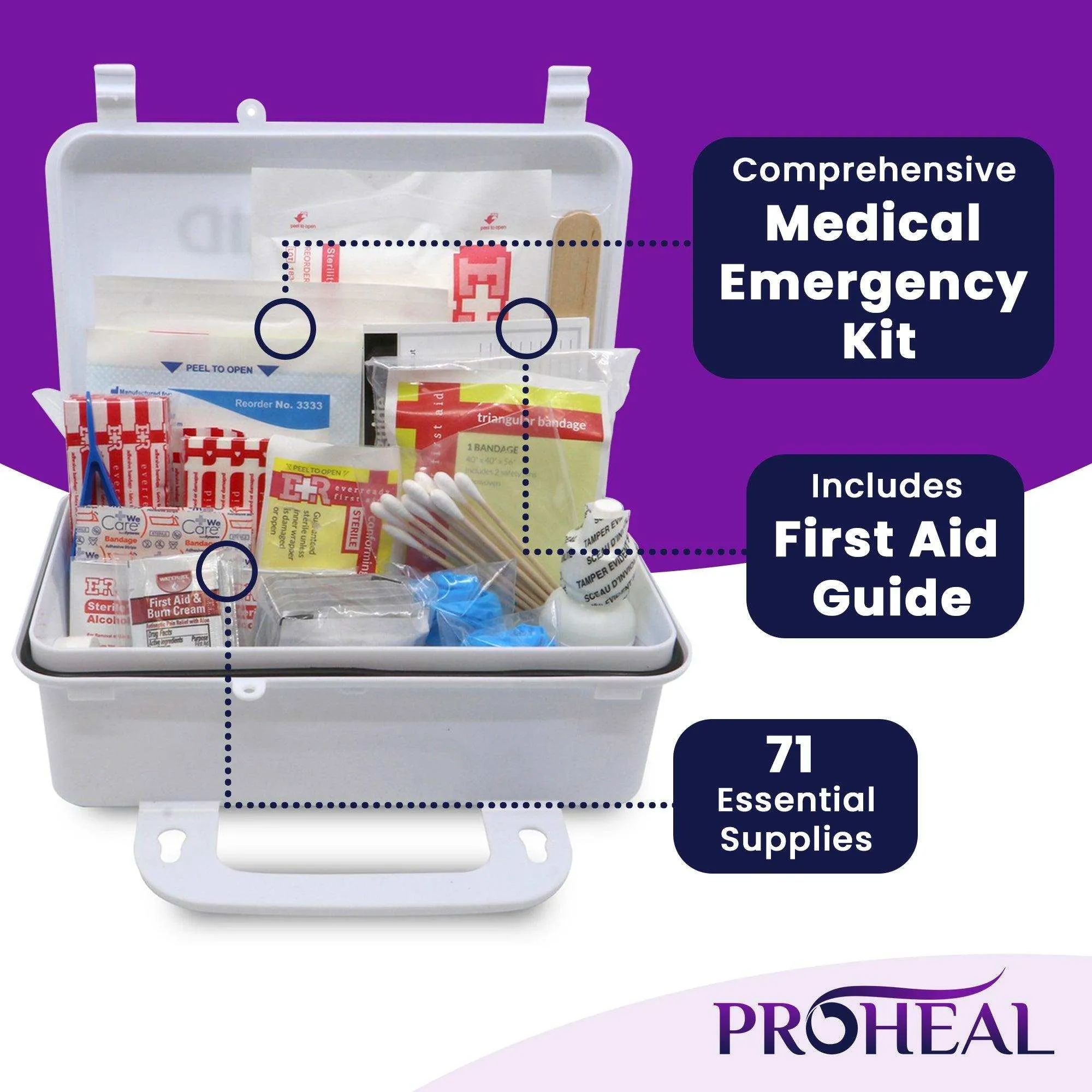 First Aid Kit Essentials in a Box - 71 Essential 10 Person Kit