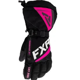 FXR Womens Fusion Snowmobile Gloves Black/Fuchsia