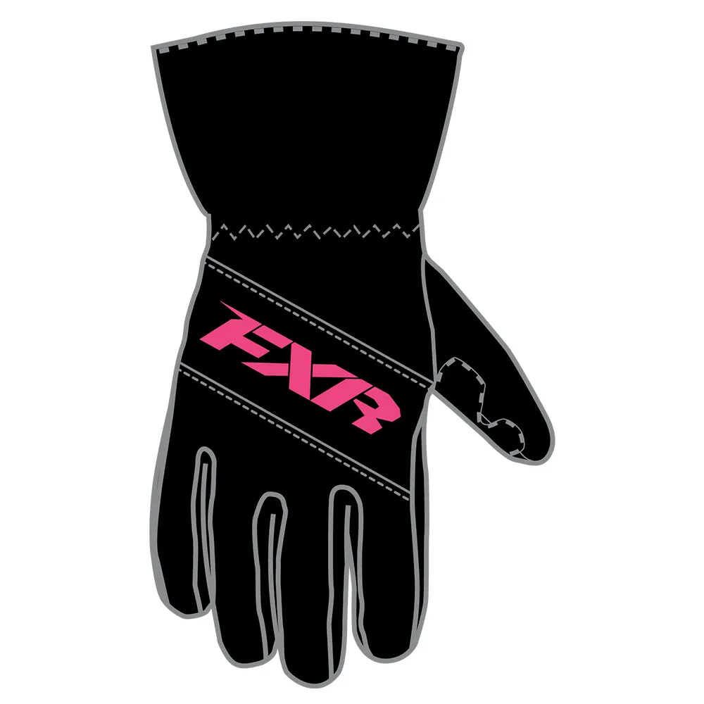 FXR Youth Octane Snowmobile Gloves Black/Fuchsia