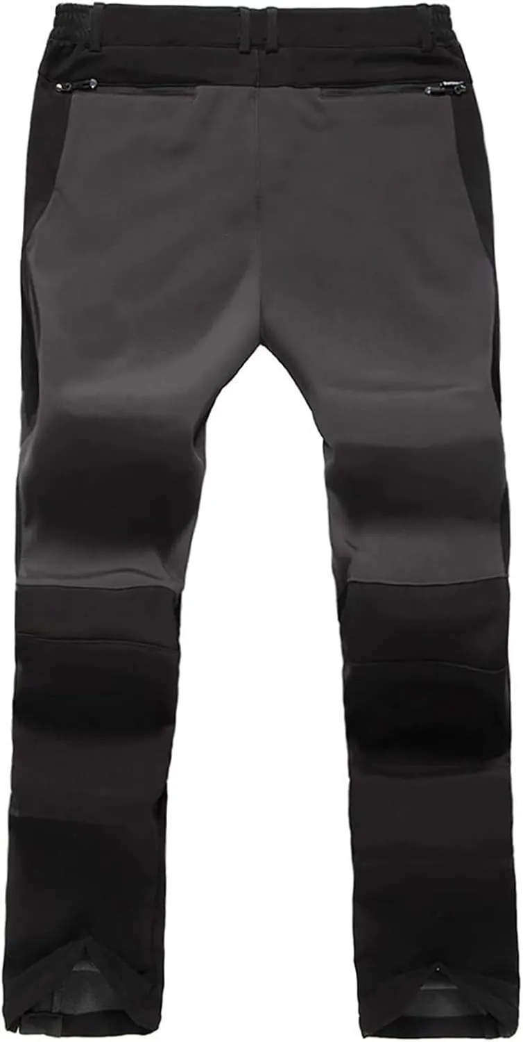 Gash Hao Men's Snow Ski Pants Waterproof Insulated Snowboard Pants Breathable Mesh Fleece Lined Zipper Bottom Ankle