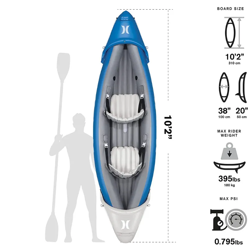 Hurley 10’2” Surf Tandem 2-Person Inflatable Kayak