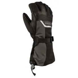 Klim  Fusion Snowmobile Gloves Gore-Tex Insulated Leather Palm Asphalt Black