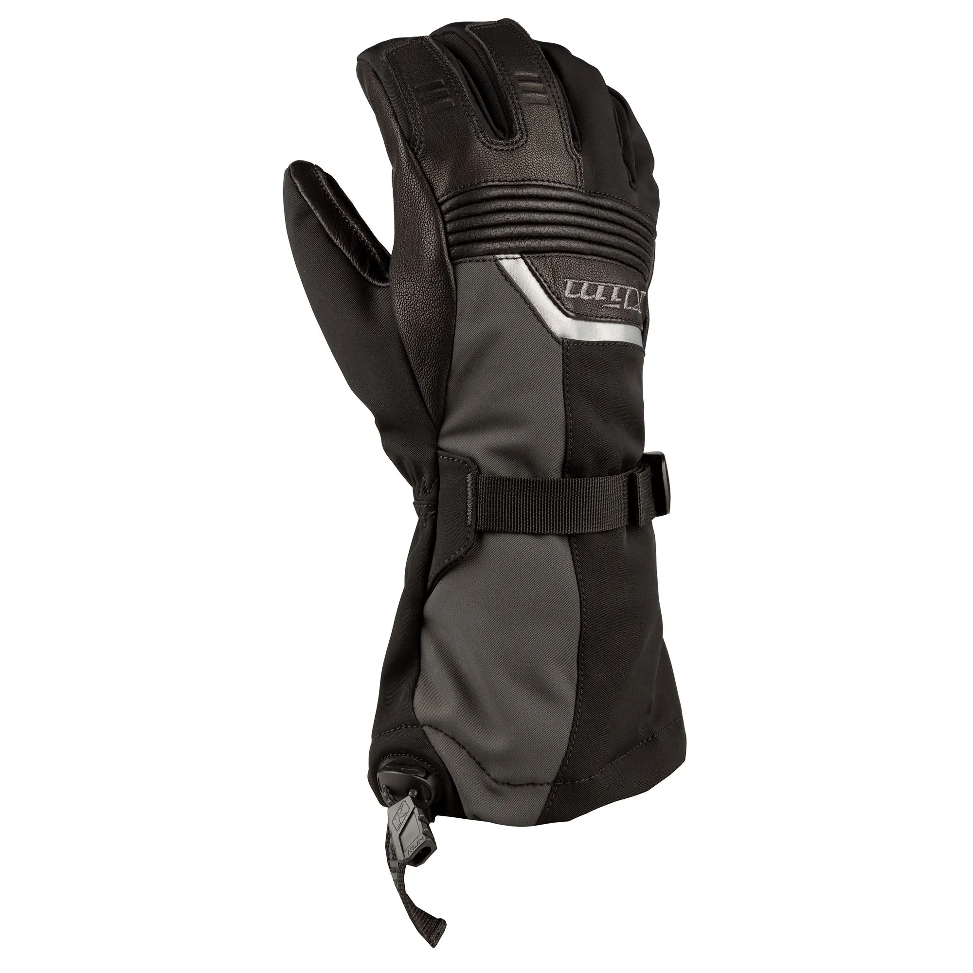Klim  Fusion Snowmobile Gloves Gore-Tex Insulated Leather Palm Asphalt Black
