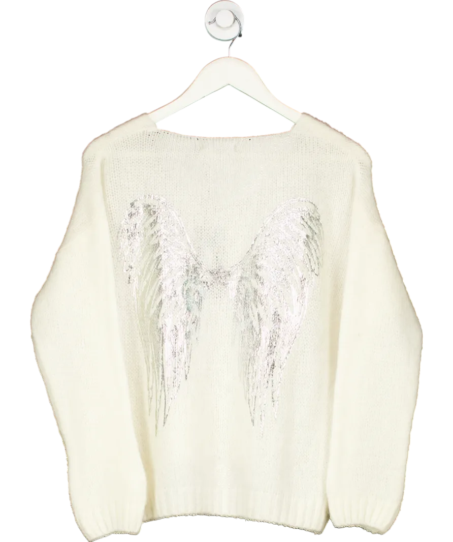 Law & Co Cream Carla Giannini Mohair Blend Angel Wing Knit One Size