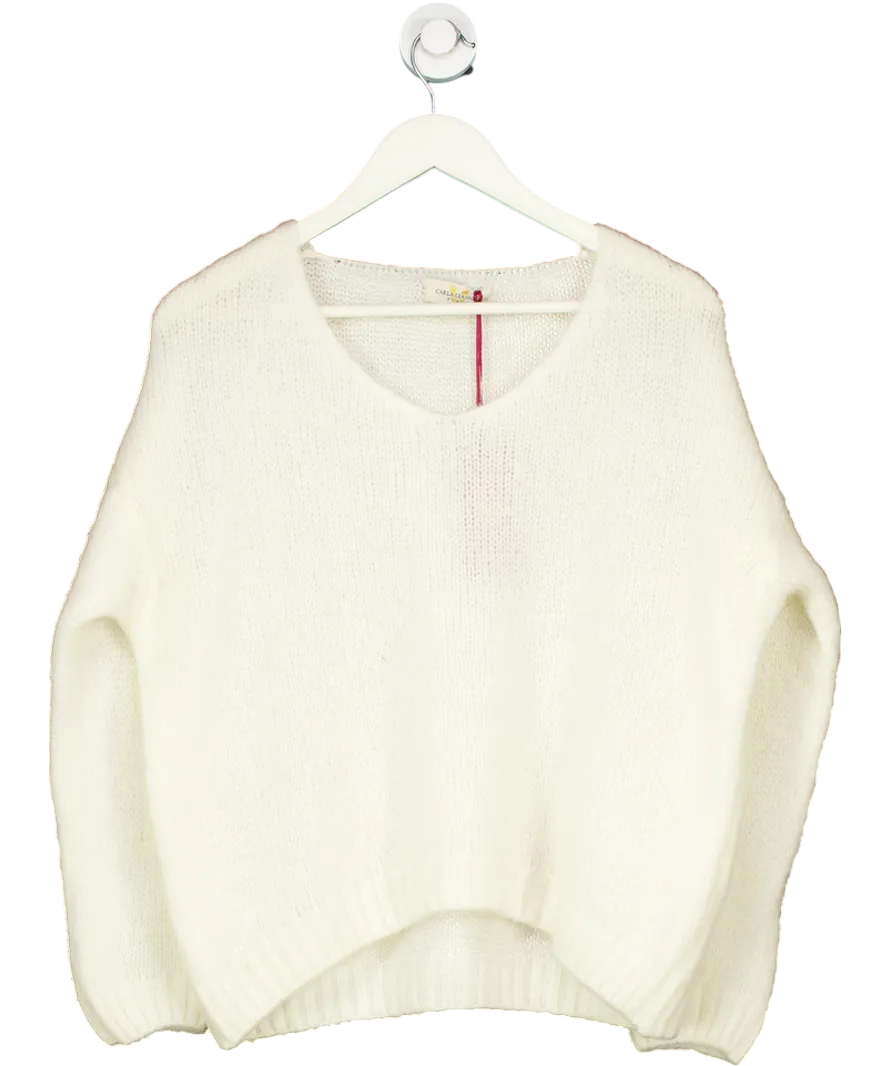 Law & Co Cream Carla Giannini Mohair Blend Angel Wing Knit One Size