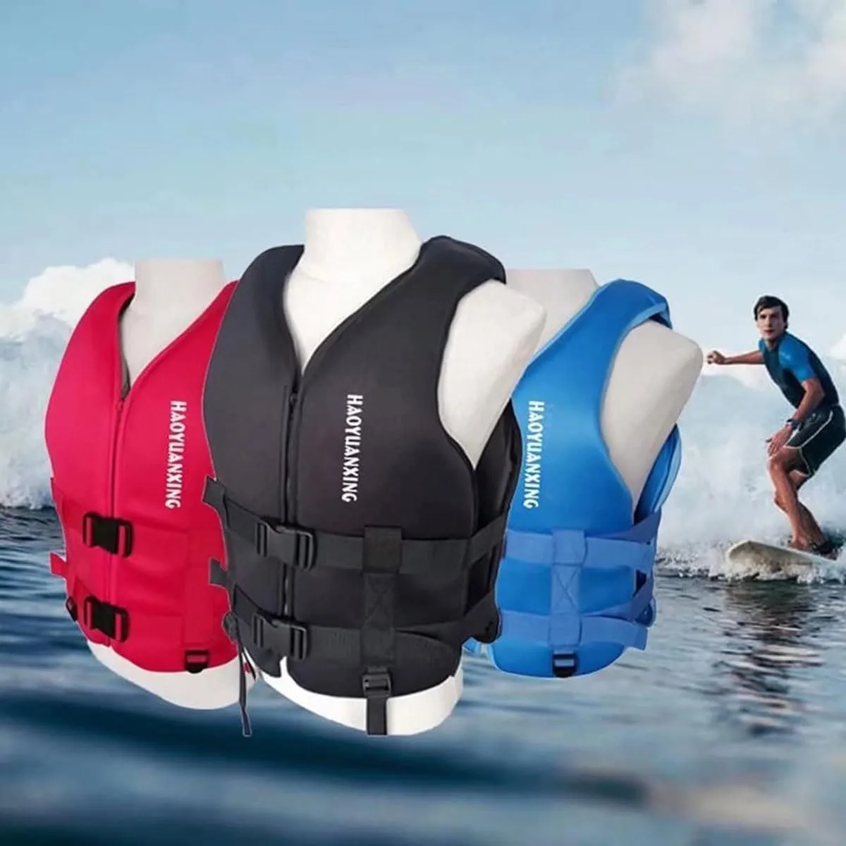 Lifejacekts for Adults, Adult Kayak Vest High Buoyancy Swim Vest Women's Men's Adjustable Straps Safety Jacket Great for Watersports, Boating, Swim, & More