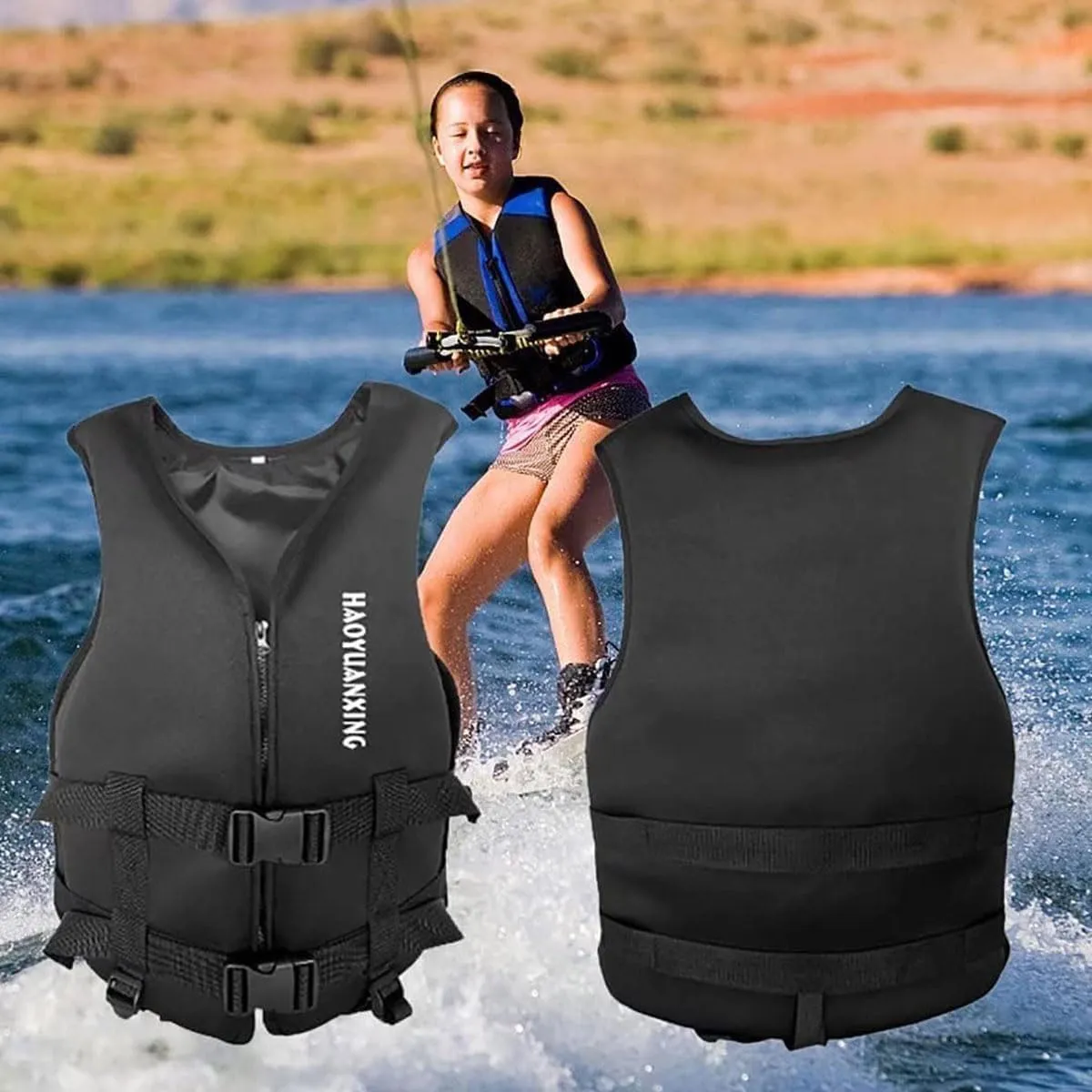 Lifejacekts for Adults, Adult Kayak Vest High Buoyancy Swim Vest Women's Men's Adjustable Straps Safety Jacket Great for Watersports, Boating, Swim, & More