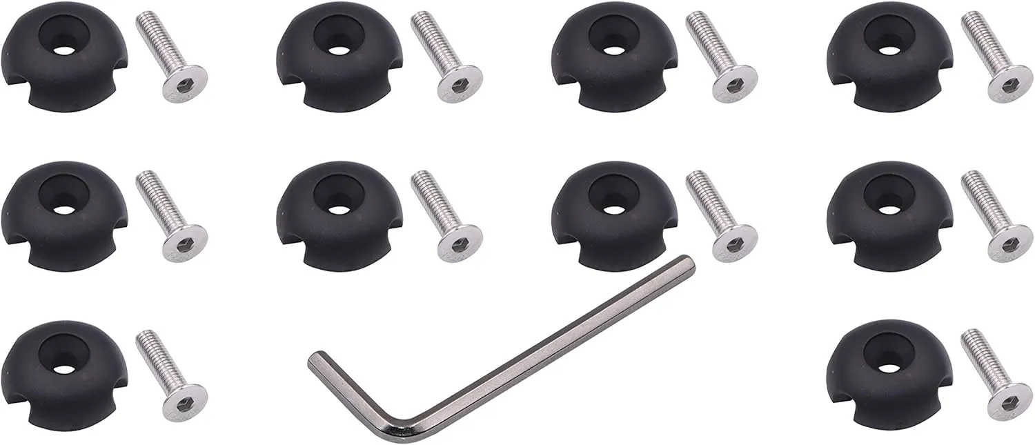METER STAR 10 Pack of Deck Line Guide Slotted Round Out Fitting with 304 M6 Screw Kit for Boat Canoe Kayak,Give Free Install Tools