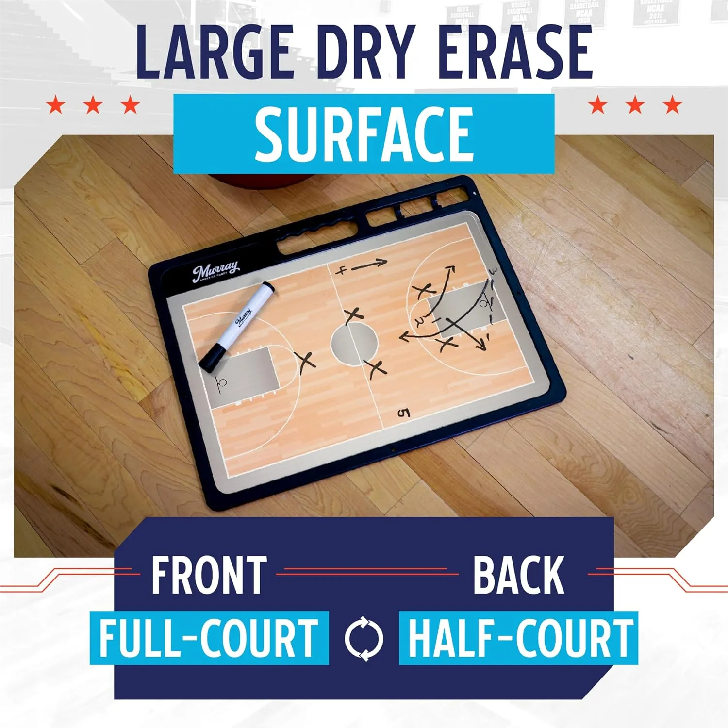 Murray Sporting Goods Dry Erase Premium Basketball Coaches Clipboard