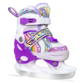 Nattork Adjustable Ice Skates for Kids - Purple Rainbow