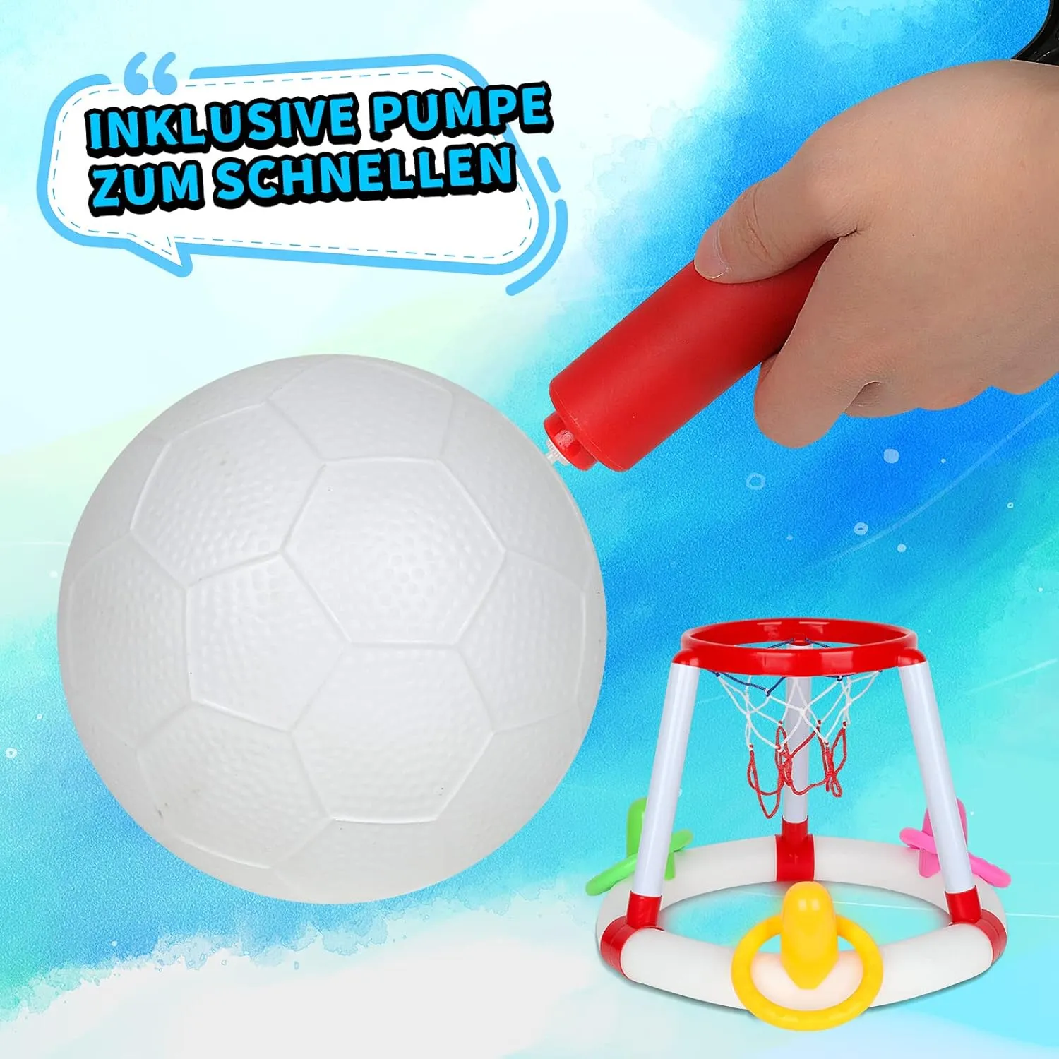(NET) Swimming Pool Toy for Adults Children Summer Pool Basketball Hoop Toy