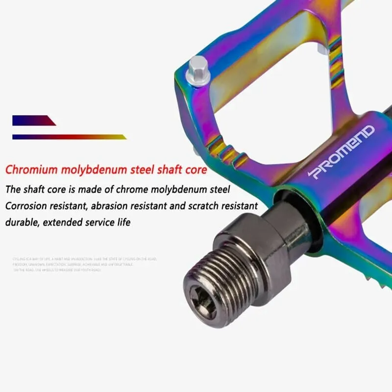 PROMEND new MTB/Road Bicycle Colorful Carbon Fiber Pedal Anti-slip Ultralight Mountain Bike Big Foot Pedals 3 Bearings Pedal Vtt