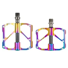 PROMEND new MTB/Road Bicycle Colorful Carbon Fiber Pedal Anti-slip Ultralight Mountain Bike Big Foot Pedals 3 Bearings Pedal Vtt