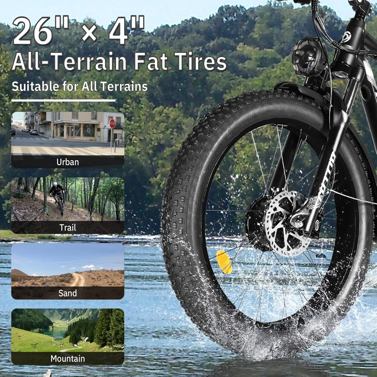 TUTTIO Electric-Bike for Adults-Men, Dual-Motor-Ebike 40-46MPH-Hunting-Ebike, 52V 30AH Long Range Dirtbike, 26" Fat-Tire-Electric-Bicycle, Full Suspension Mountain Bike for Off-Road Snow Sand