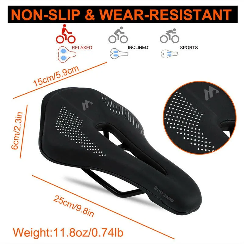 Ultralight Road Bike Saddle MTB Short Nose Bicycle Seat PU Leather Hollow Prostatic Saddle Bicycle Parts