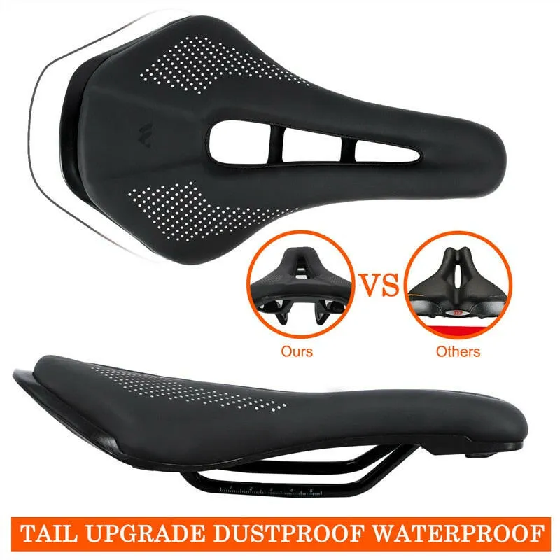Ultralight Road Bike Saddle MTB Short Nose Bicycle Seat PU Leather Hollow Prostatic Saddle Bicycle Parts