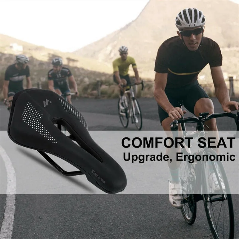 Ultralight Road Bike Saddle MTB Short Nose Bicycle Seat PU Leather Hollow Prostatic Saddle Bicycle Parts