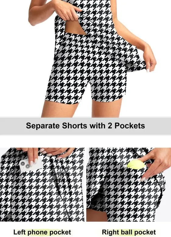 Viodia Women's Tennis Golf Dress with Shorts Active Exercise Workout Sports Athletic Dresses for Women with Zipper Pockets