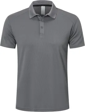 ZENGVEE Mens Polo Shirts Moisture Wicking Short Sleeve Performance Quick Dry Athletic Golf Shirts