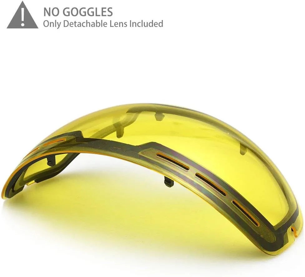 ZIONOR Ski Goggles Lens, XMINI 100% OTG Snow Goggles Detachable Lens for Youth Kids